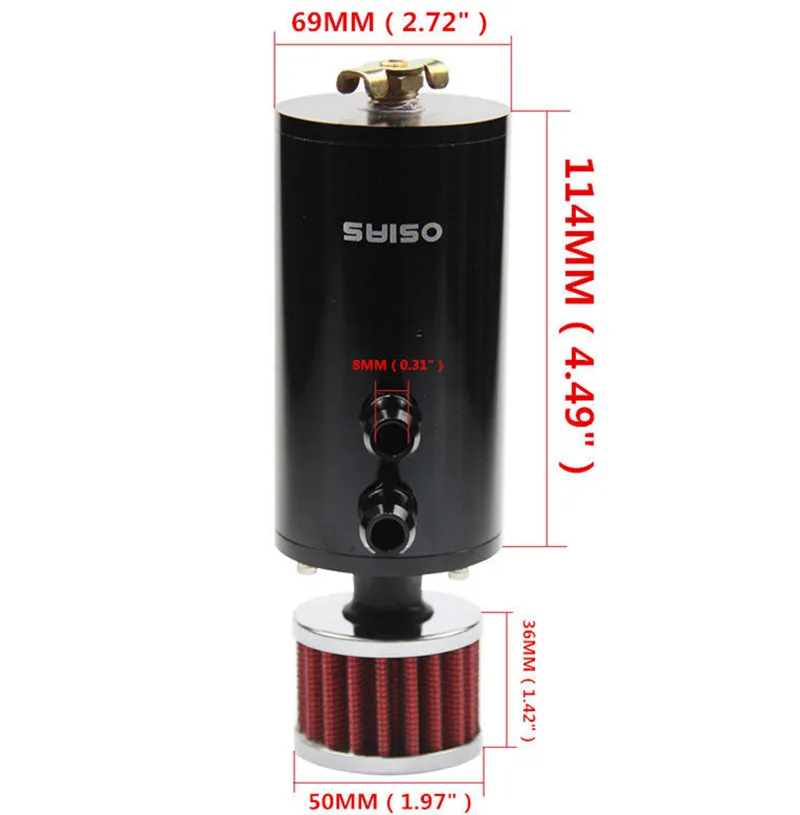 OSIAS черный алюминиевый маслоуловитель резервуар с фильтр сапуна BAFFLED для honda acura bmw