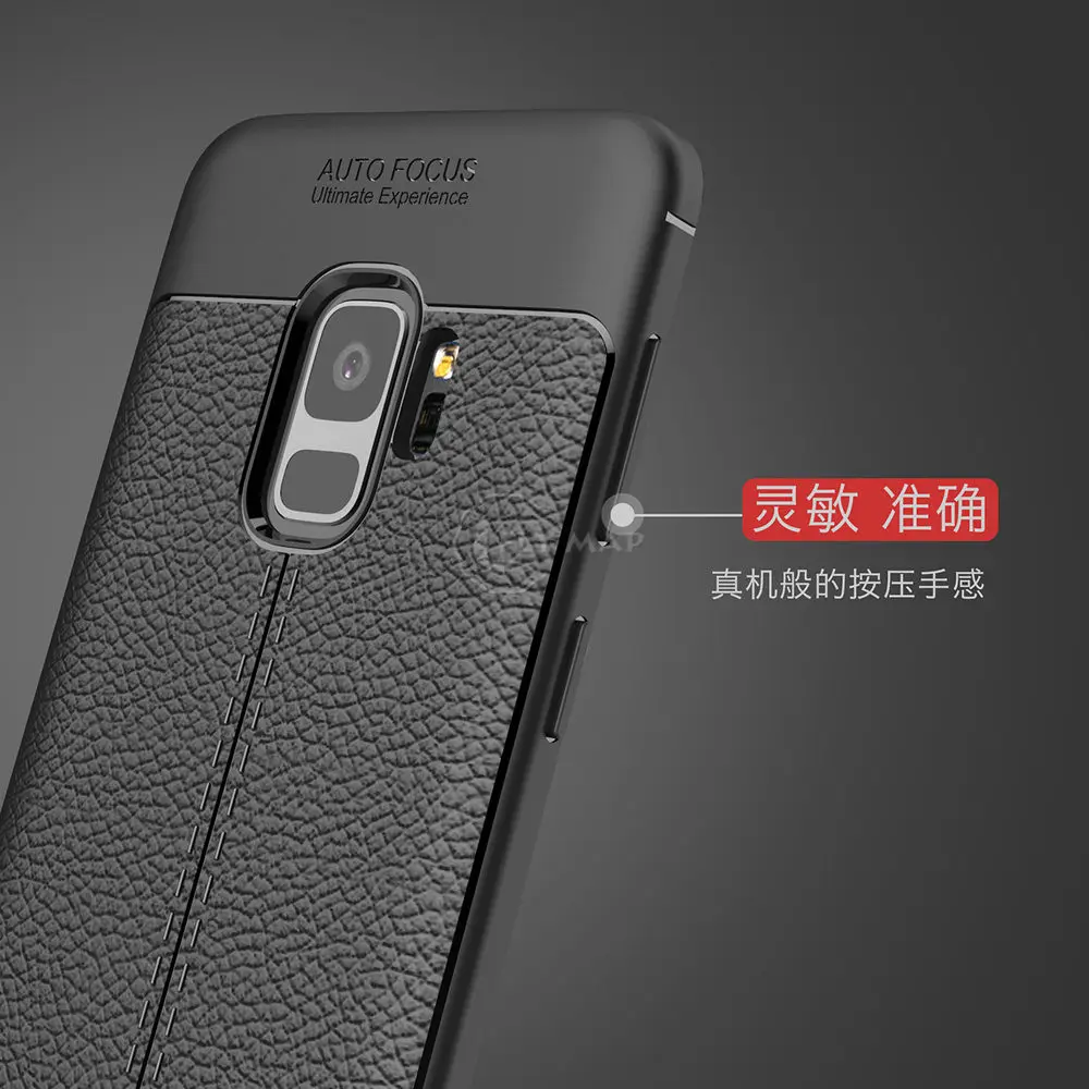 Мягкий чехол для Samsung Galaxy S9 S 9 Plus S9Plus G960F G965F личи кожаный силиконовый телефона