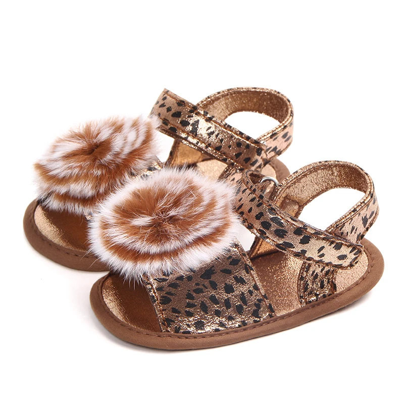 Сандалии с леопардовым принтом для новорожденных девочек летние сандалии
