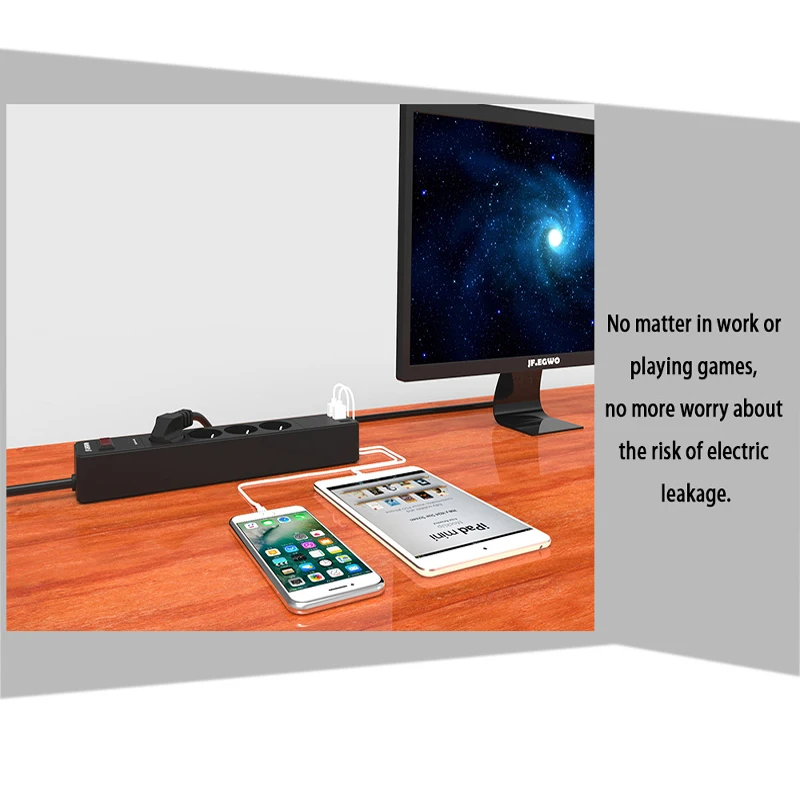 Сетевой фильтр с защитой от перенапряжения 2 круглых штырьковых розетки