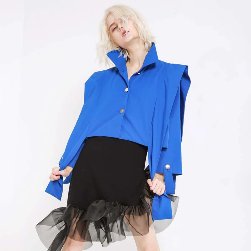 TWOTWINSTYLE, водолазка, куртка, для женщин, пэчворк, нерегулярные, длинный рукав, Женское пальто, Harajuku, осень, мода, одежда, укороченный топ