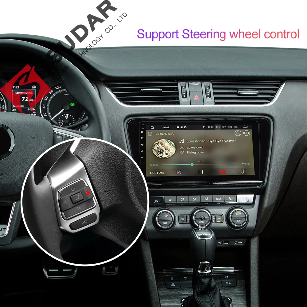 Isudar 2 Din Авто Радио Android 9 для Skoda/Octavia 2014-4 ядра оперативная память г Автомобильный