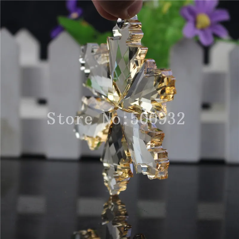 Бесплатная доставка янтарный цвет 2 шт./лот большой кристалл Рождество Снежинка