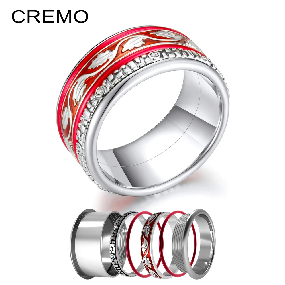 Женские складные кольца Cremo набор вращающихся колец из титана много нержавеющей