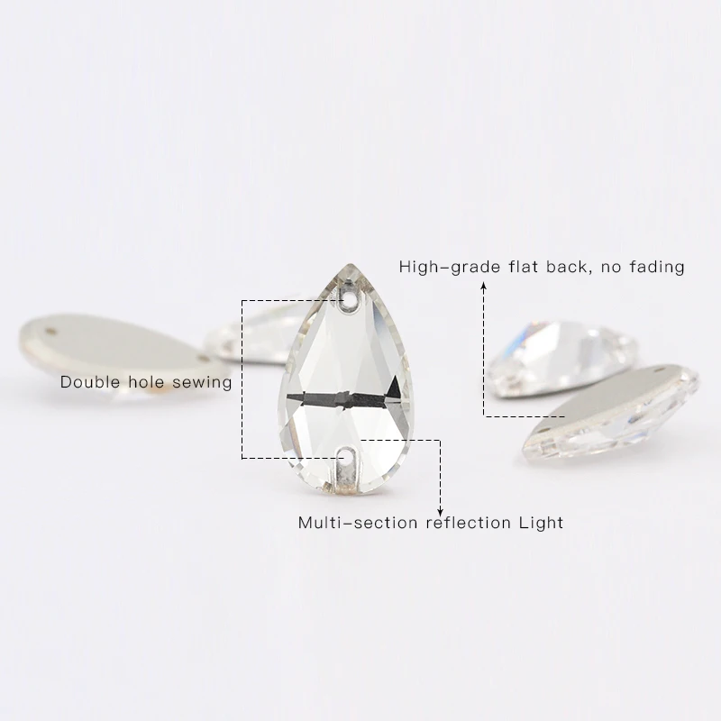 Стеклянные хрустальные украшения Astrobox стразы с плоским основанием в форме капли