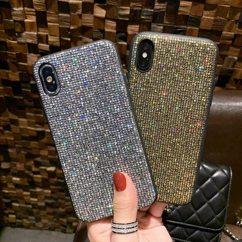 Роскошный Золотой Блестящий Мягкий силиконовый чехол для iPhone X XS XR Max блестящий