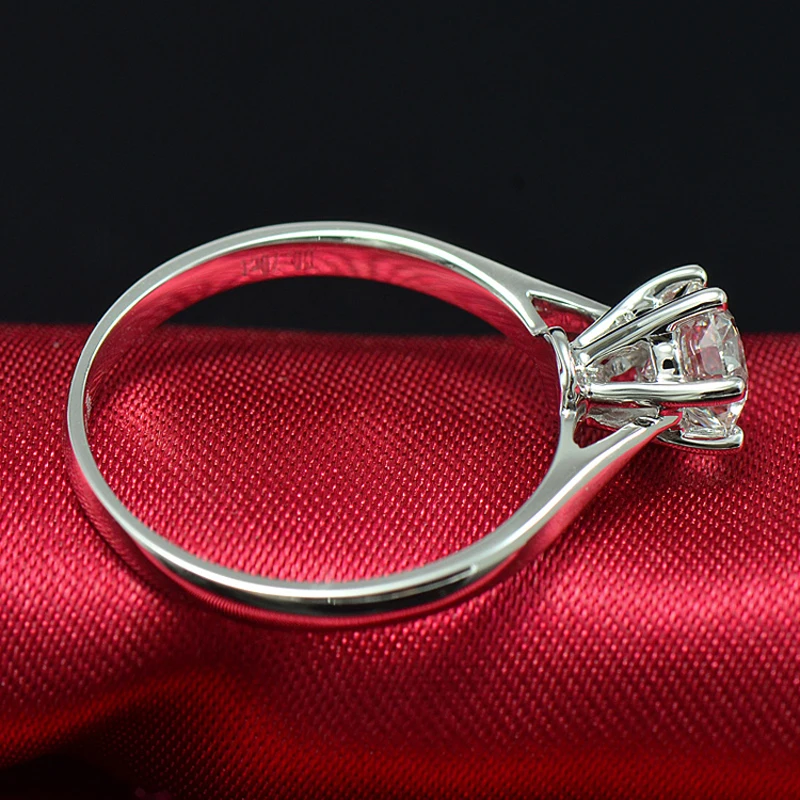Роскошный классический брендовый дизайн один карат против D color Forever One Moissanite Помолвочные кольца с бриллиантом для женщин 18 K Au750 белое золото