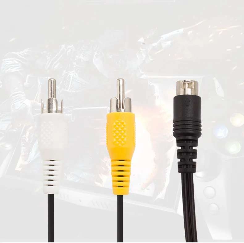 BUKIM черный 3 Pin RCA AV ТВ композитный кабель свинцовый шнур для SEGA Mega Drive 2/Genesis 2