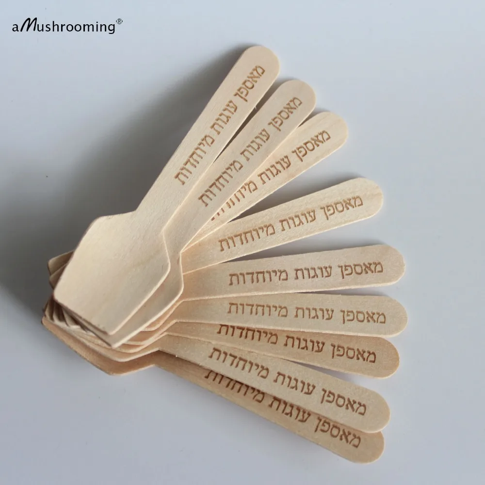 100pcs Personalized Wooden Stir Sticks Mini Spoons for Appetizers Parfatis Home Garden Candy Bar Buffet Table Decoration | Дом и сад