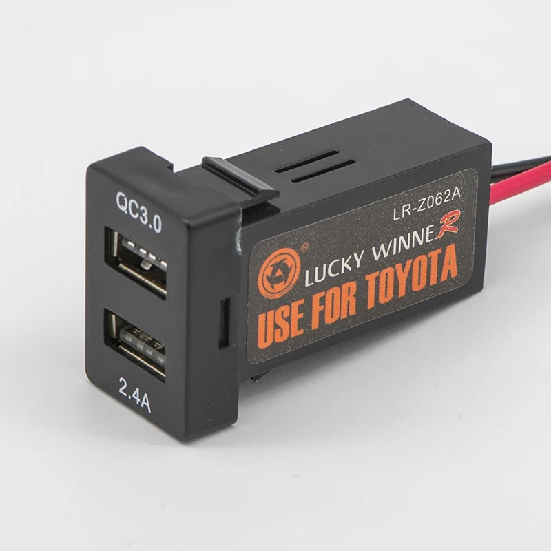 QC3.0 2.4A Quick перезарядка двойной порт разъем двойной USB адаптер питания Разъем для TOYOTA Corolla Auris Lewin Camry Reiz RAV4