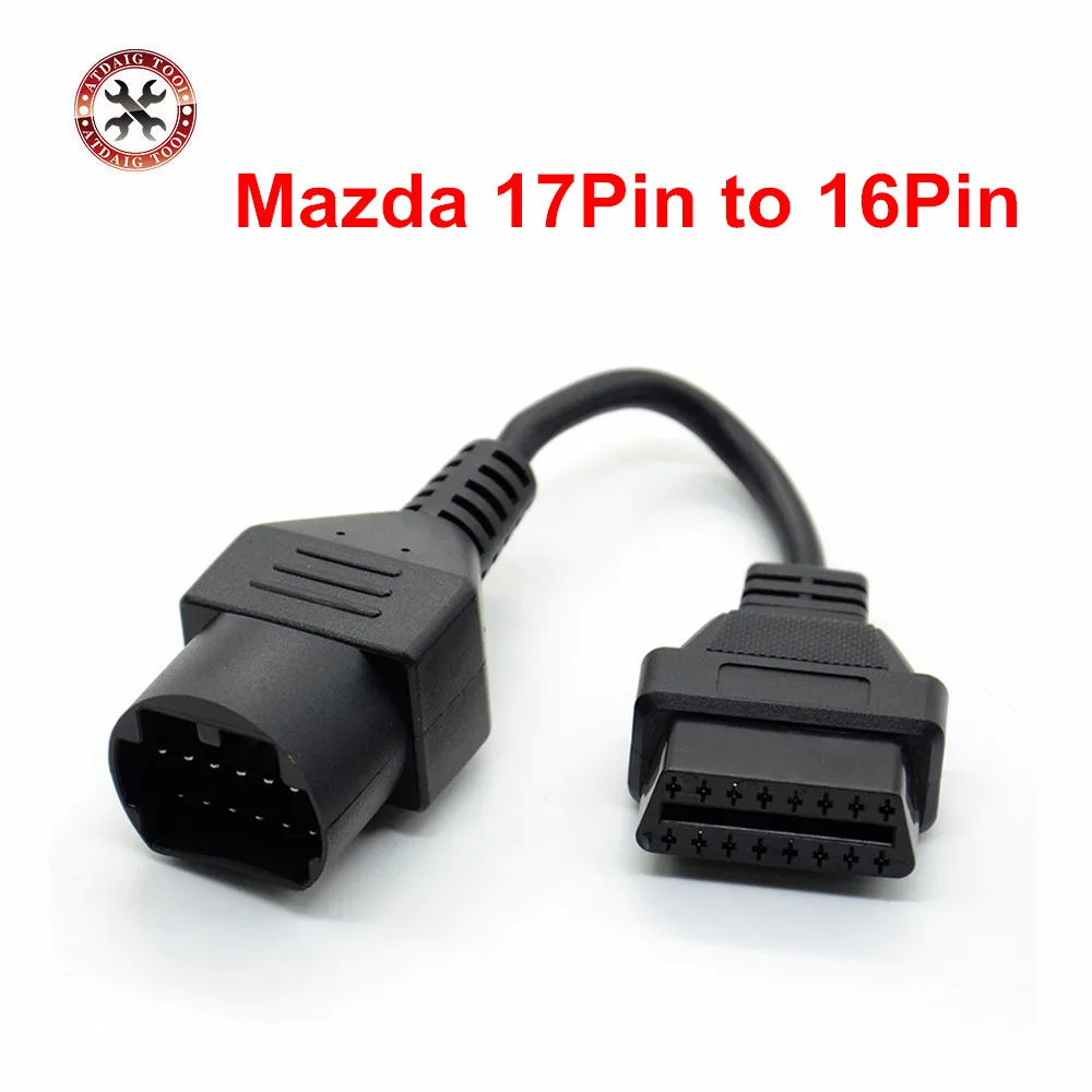 Для Mazda 17Pin для 16Pin OBD2 OBD II кабель соединительный с разъемом кабеля 17 pin соединяющий