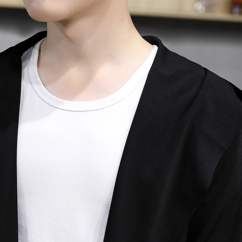 2018 Autumn New Arrival Men Windbreaker Fashion Solid Color Handsome Open Stitch Cloak Slim Thin Mid-length Coat | Мужская одежда