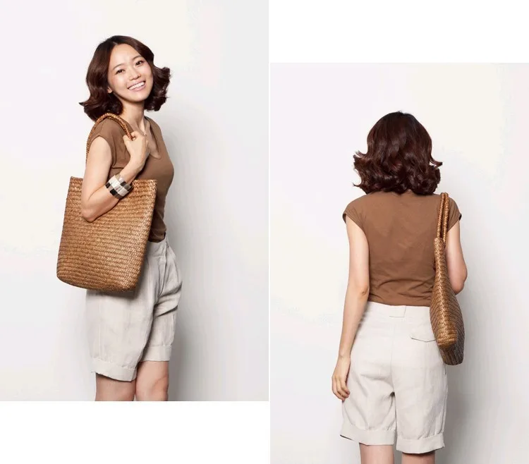 HOT!!!new fashion handbags The most simple mat grass woven straw bags arts and crafts natural weave bag beach | Багаж и сумки