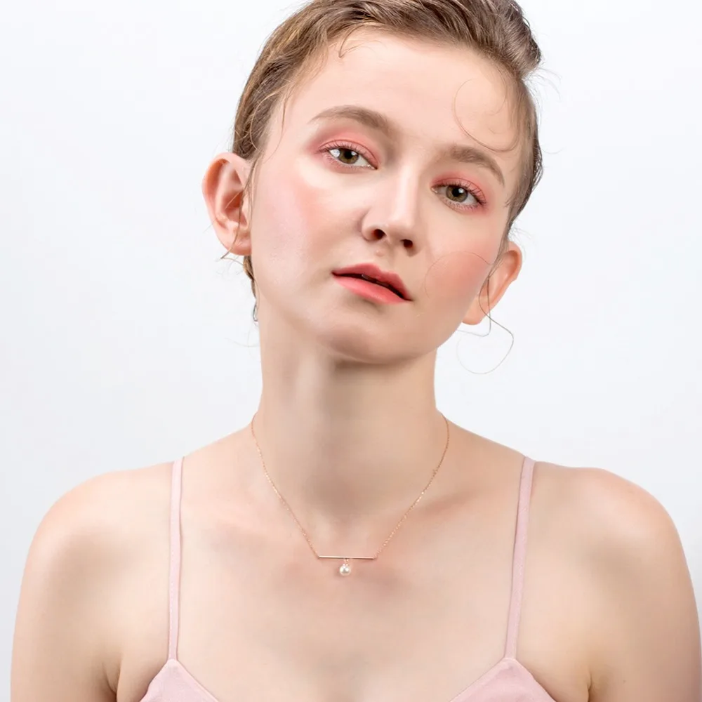 ORSA JEWELS Top Grade Shell Pearl Women Pendant Necklace Rose Gold/Silver Color 925 Sterling Silver Necklace Fine Jewelry SN151
