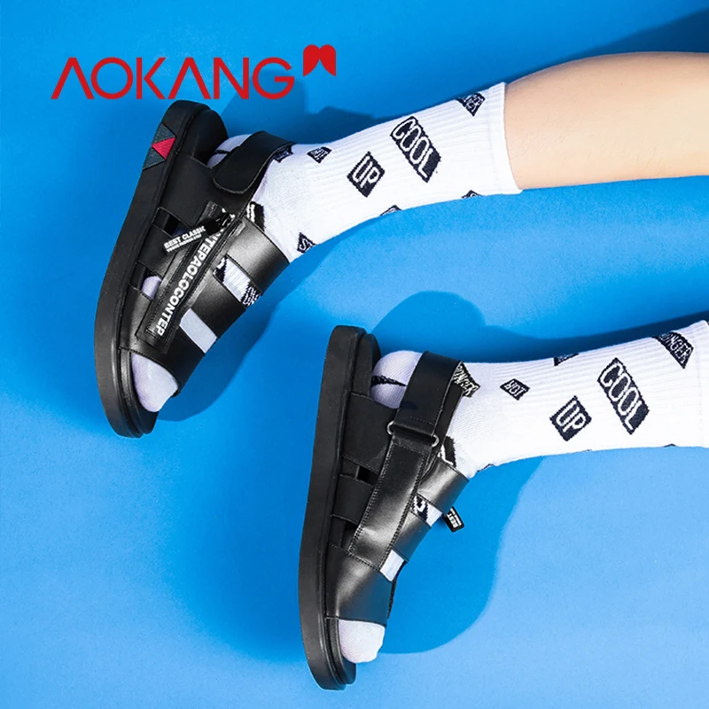 AOKANG/2019 г. летние мужские уличные сандалии повседневные пляжные ботинки модные