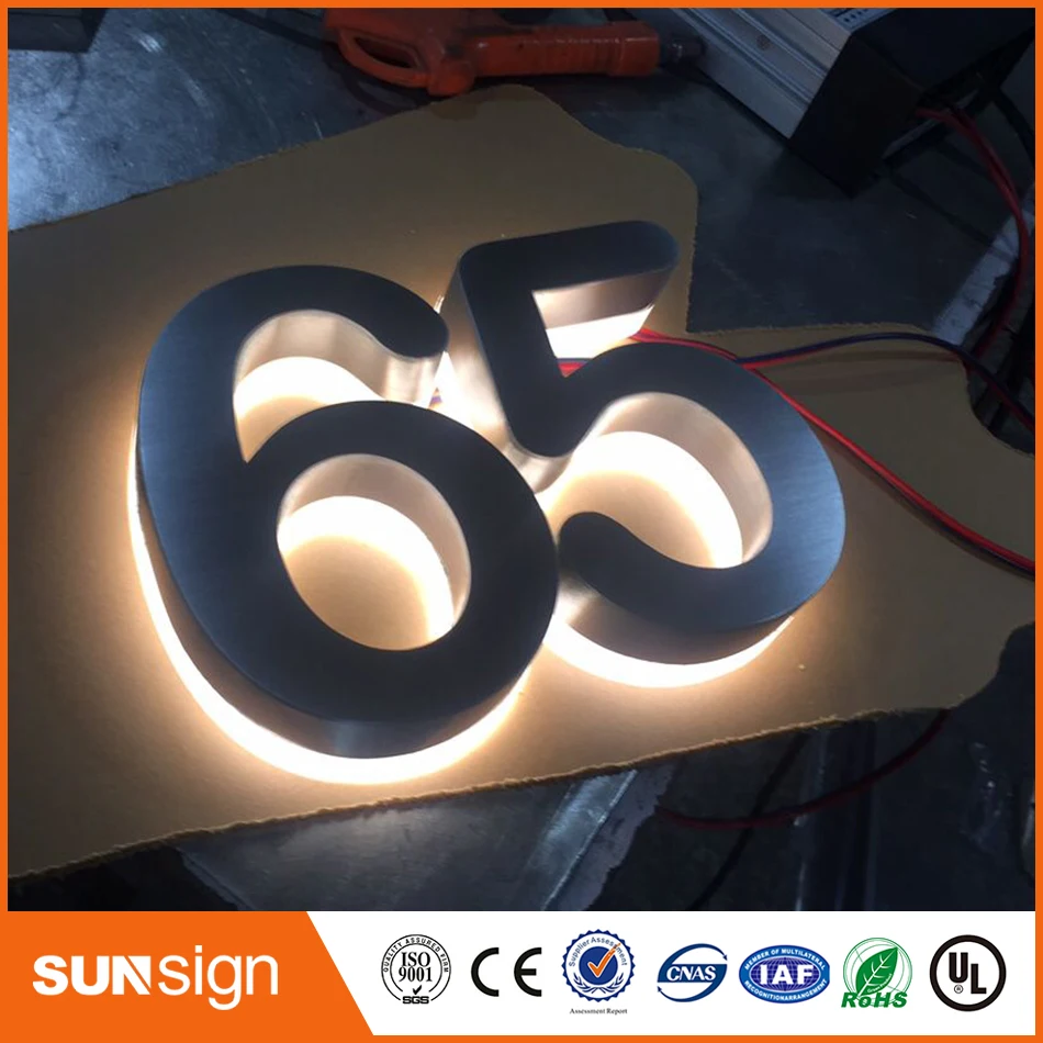 H15cm долговечные алюминиевые цифры для ворот с галогенным светом наружных дверей