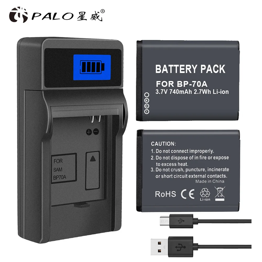 BP70A(2-1) PALO 740mAh BP70A ES65 ES70 ES73 ES75 PL80 ST30 ST60 литий-ионная аккумуляторная батарея для камеры SAMSUNG ES PL ST SL TL series и т. Д - Цвет: BP70A(2-1)
