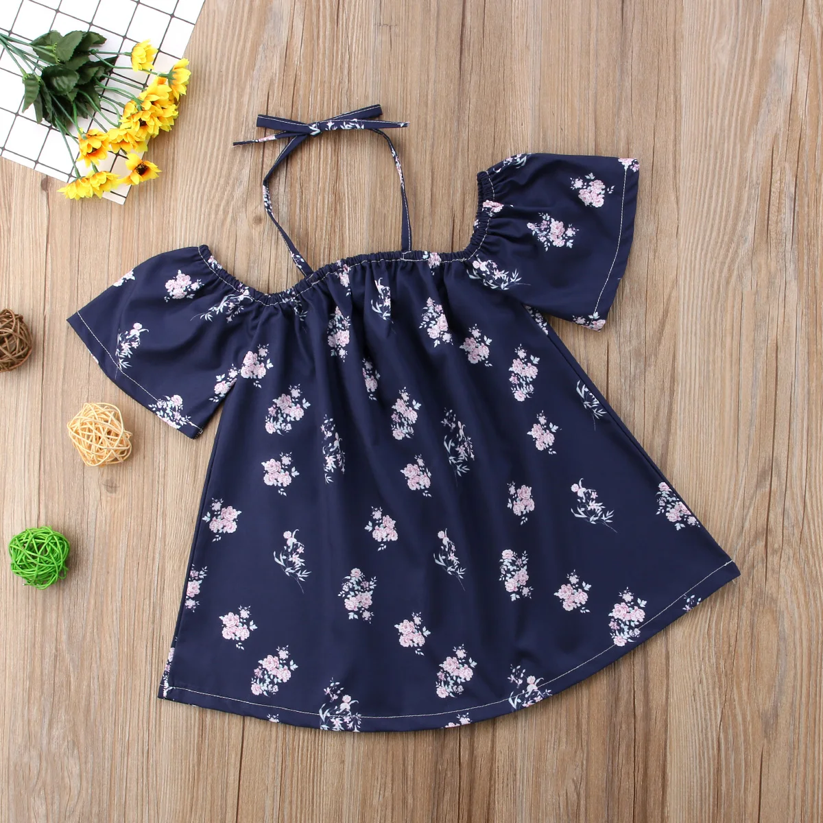 2018 new Toddler Kids Baby Girl Short Sleeve Flower Dress Sundress Outfits Clothes fashion sweet lovely summer print CH | Детская одежда