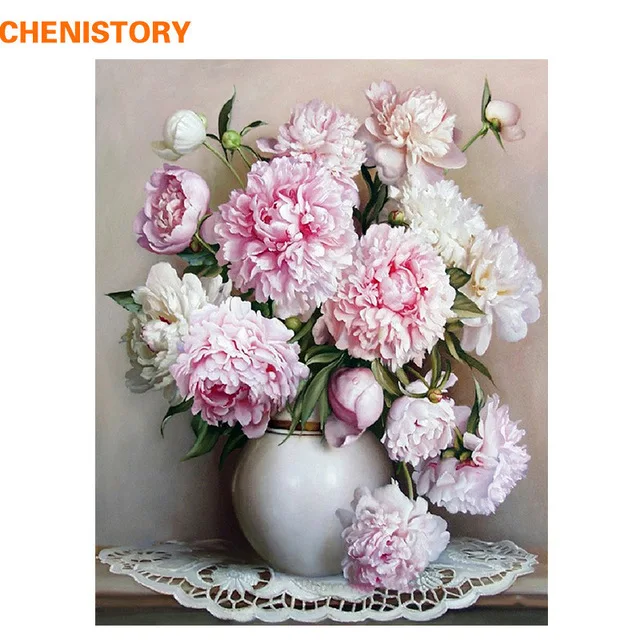 12 CHENISTORY, предварительно оформленный Лев, сделай сам, краска по номерам, животное, современная настенная художественная картина, Акриловая Краска на холсте для домашнего декора, произведение искусства - Цвет: 12
