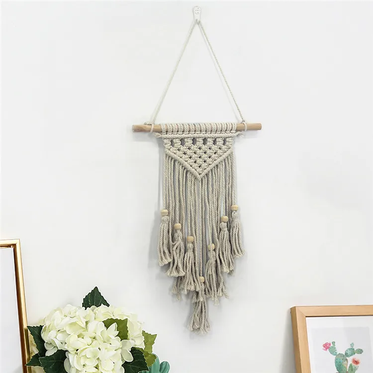 Ручной Работы Макраме Wall Art ручной работы из хлопка богемный настенный гобелен с кисточкой Boho дома Свадебные украшения лучший подарок