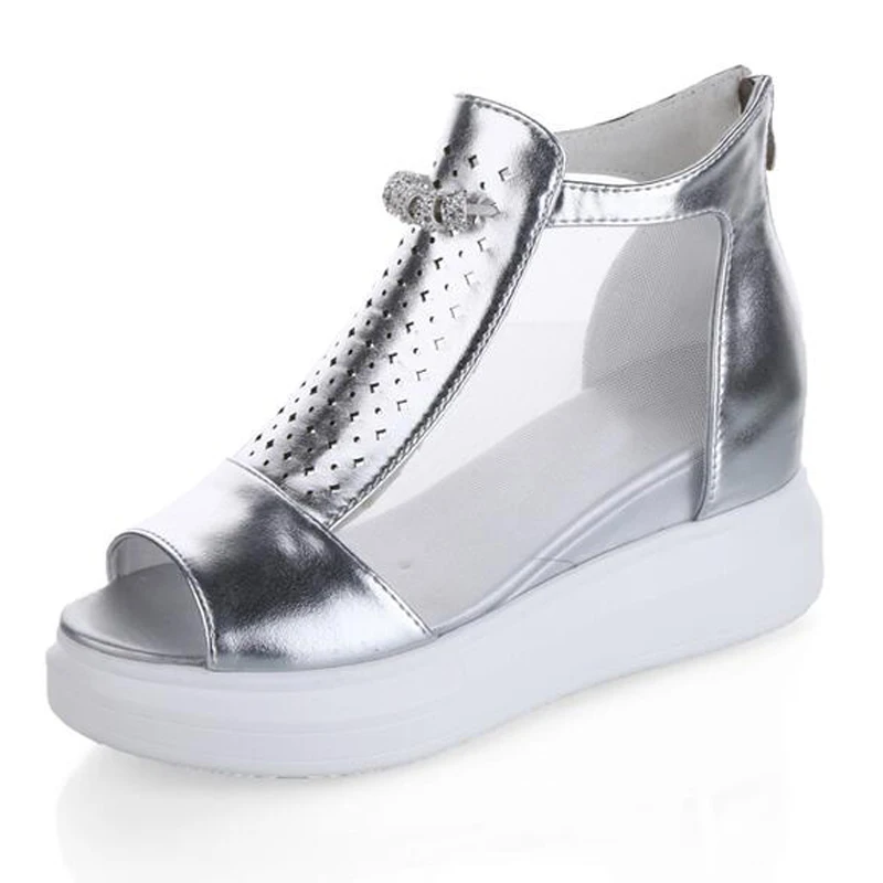 Женские сандалии Женская обувь увеличивающая рост 2019 новая Стразы в римском