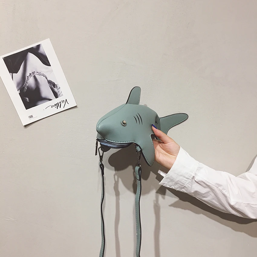 TOYOOSKY Милая забавная Персонализированная кожаная сумка через плечо в форме акулы