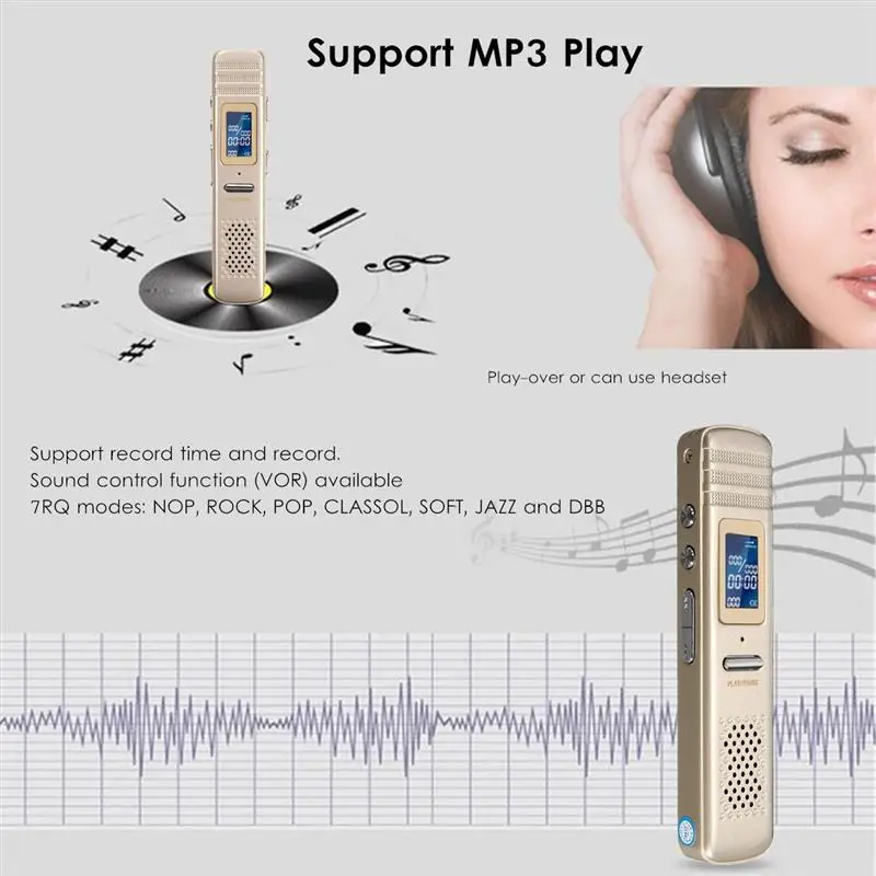 8 ГБ диктофон стерео запись Цифровой диктофон портативный mp3-плеер привод Grabadora de voz