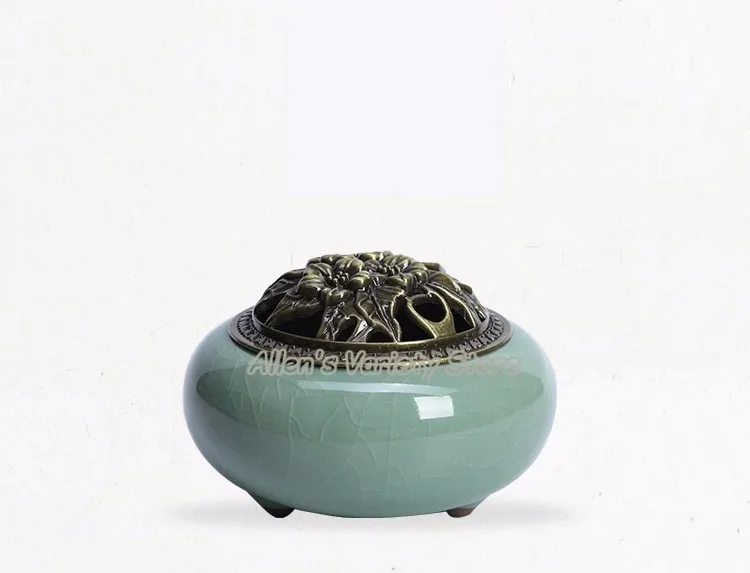 Держатель для костюма+ горелка+ ладан Longquan Celadon керамическая ладана печь фарфоровая горелка держатель Печи курильница палочки с ладаном катушки