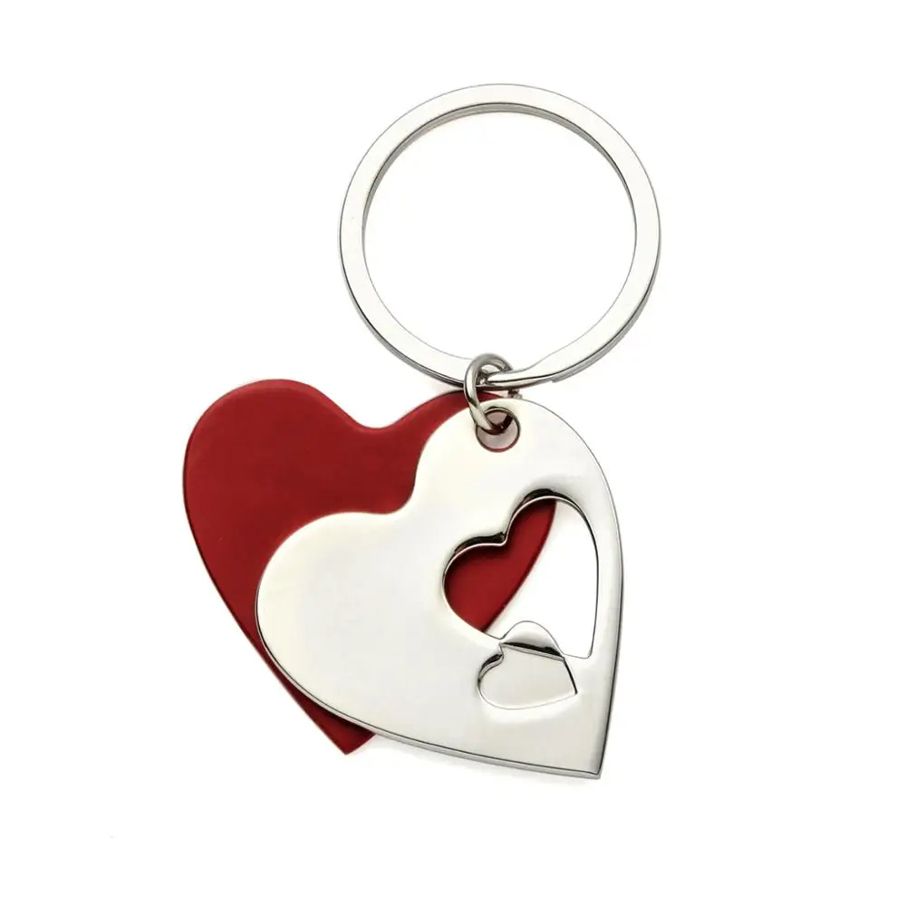 50 шт персонализированный металлический брелок с сердцем для ключей заказной