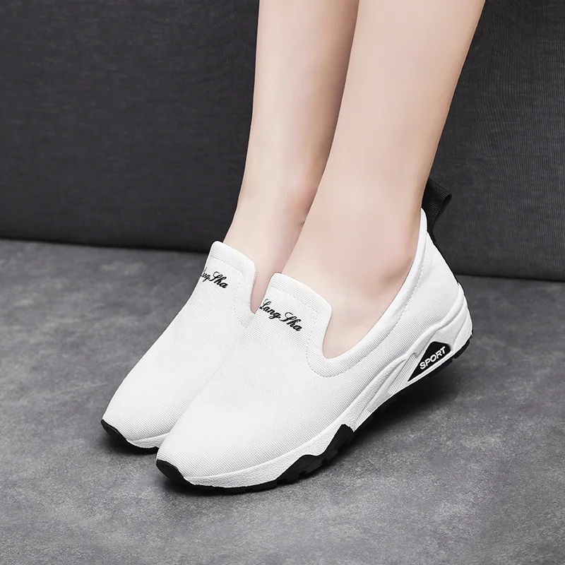 Cushion Breathable New Winter White Canvas Shoes Korean Sports Running | Спорт и развлечения