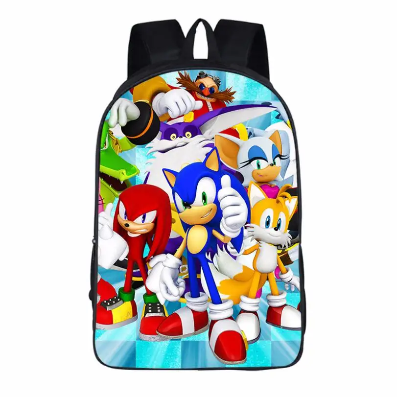 Школьный рюкзак в стиле аниме Sonic для мальчиков и девочек детский школьный с