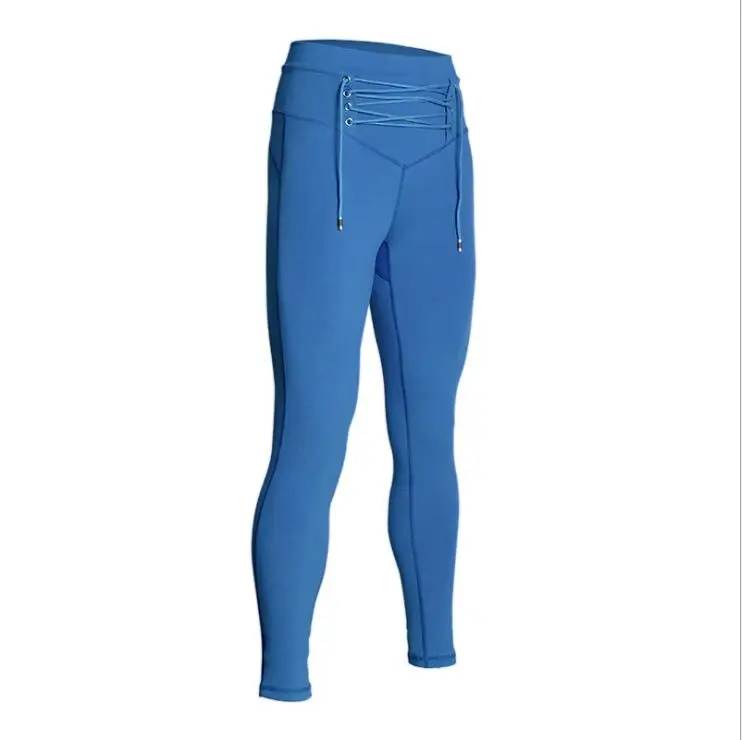 ck4054 Blue Nessaj модные однотонные Цвет галстуком-бабочкой Высокая Талия бинт Леггинсы пуш-ап черные леггинсы Фитнес Для женщин тренировки эластичные узкие брюки для девочек - Цвет: ck4054 Blue
