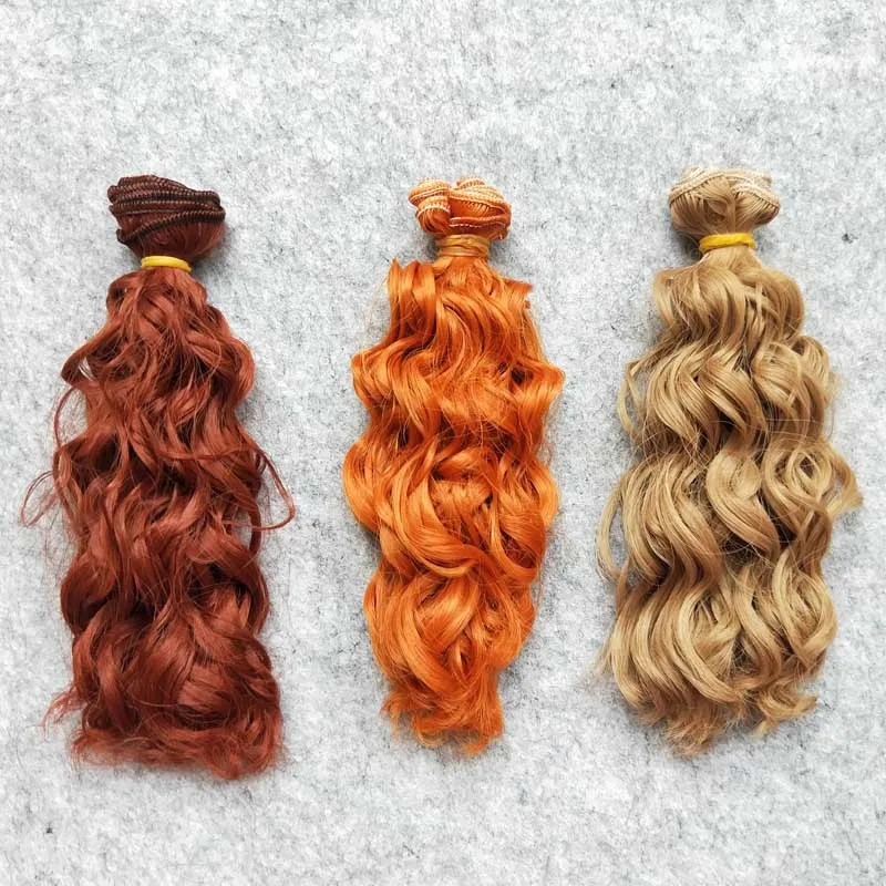 

10PCS/LOT New Synthetic Fiber Curly BJD Doll Wig Hair 15CM