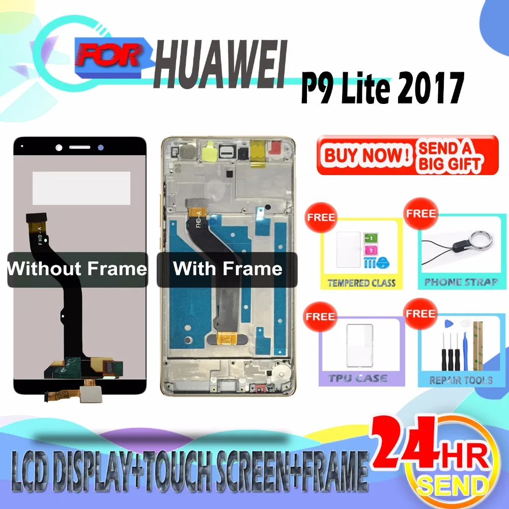SZHAIYU для Huawei P9 Lite 2017 PRA LX3 LX1 ЖК дисплей сенсорный экран с рамкой дигитайзер
