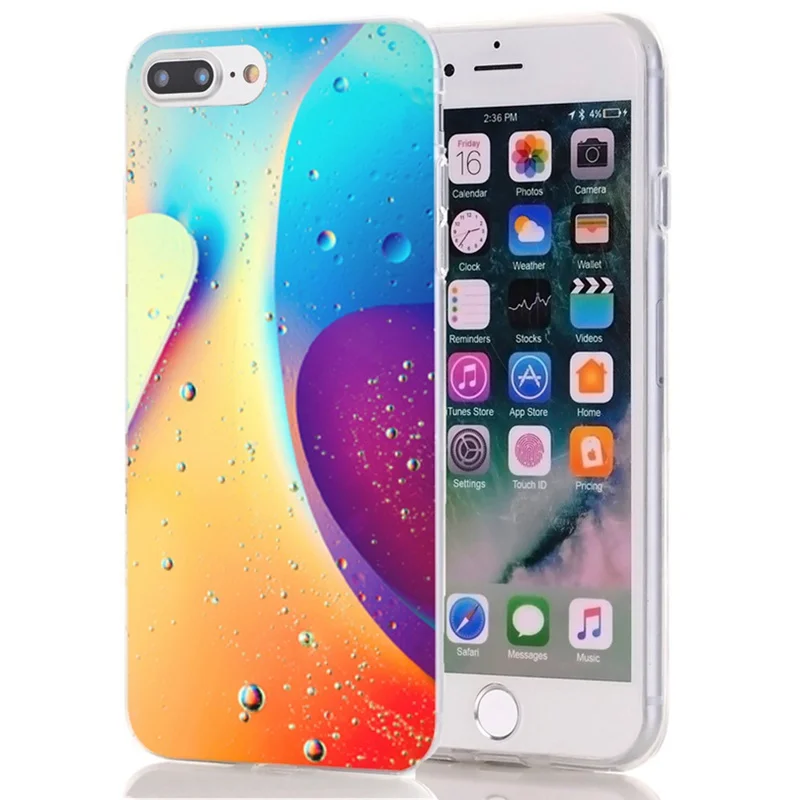 Soft Phone Case For iPhone 6 6S Plus 7 7Plus 8 8Plus X Drawing Painted Cute Pattern colour TPU Silicone L023 |