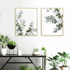 Акварельный эвкалипт, печать зеленых растений, Постер в скандинавском стиле, Настенная картина, ботаническое искусство, Картина на холсте для гостиной, домашний декор