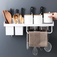 kitchen seal attached large capacity condiment box cutter storage rack hollow drainage belt hook receptacle rack 45 513 5cm