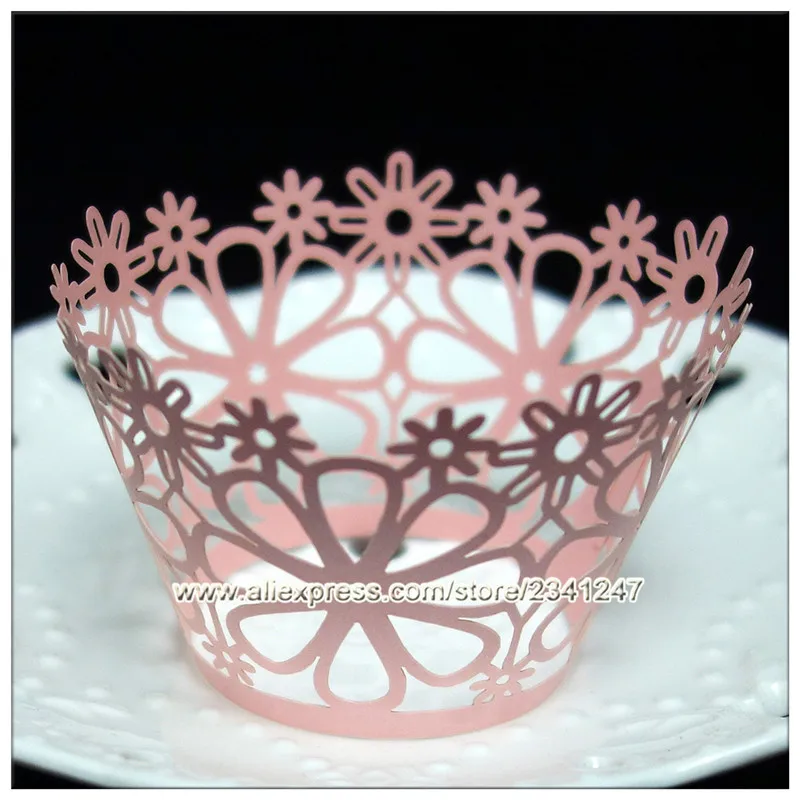 Рекламная продукция лазерная резка pearl бумаги Flower Cup Cake обертки магазин товаров
