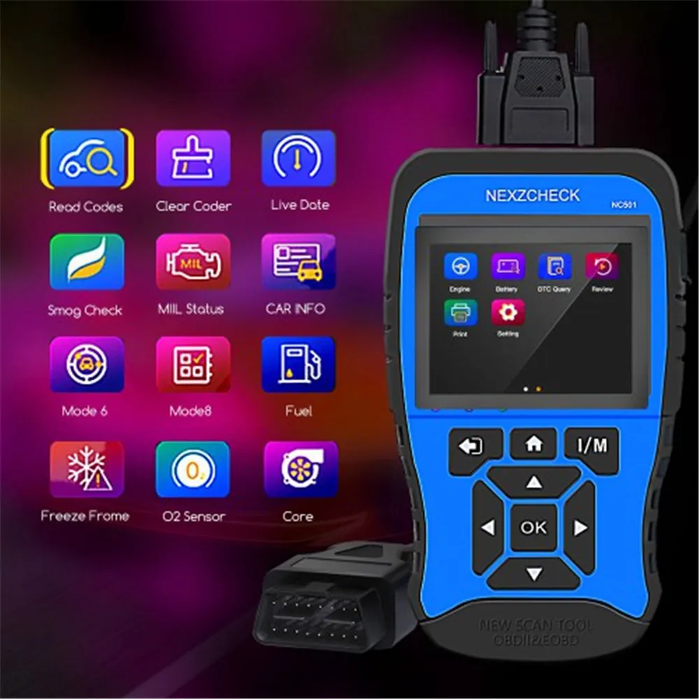 Humзор NexzCheck NC501 OBD2 EOBD сканер поддерживает O2 Датчик режим 6 8 статус MIL | Автомобили и
