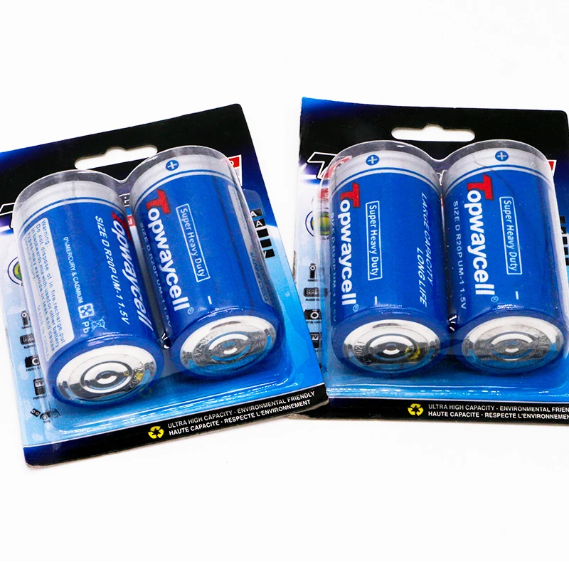 R20P D размер сухая батарея R20 блистерная карточная посылка цинковая карбоновая для