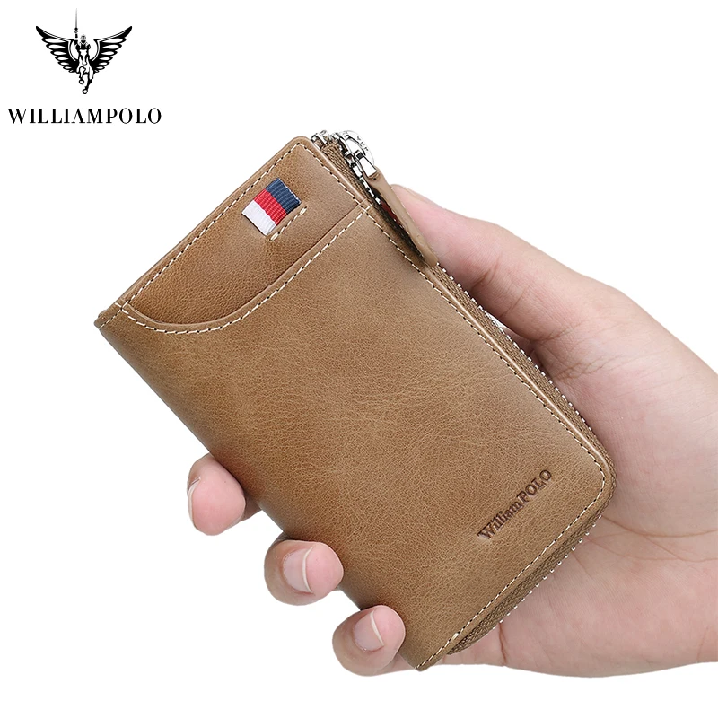 Кожаный чехол для ключей WilliamPOLO винтажный органайзер автомобильный брелок с 6