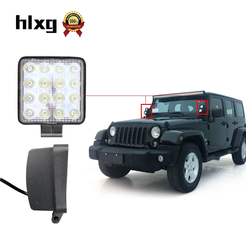 Hlxg 1 шт. 42 Вт Рабочий СВЕТОДИОДНЫЙ светильник автомобильный для Jeep Offroad 4x4 4WD
