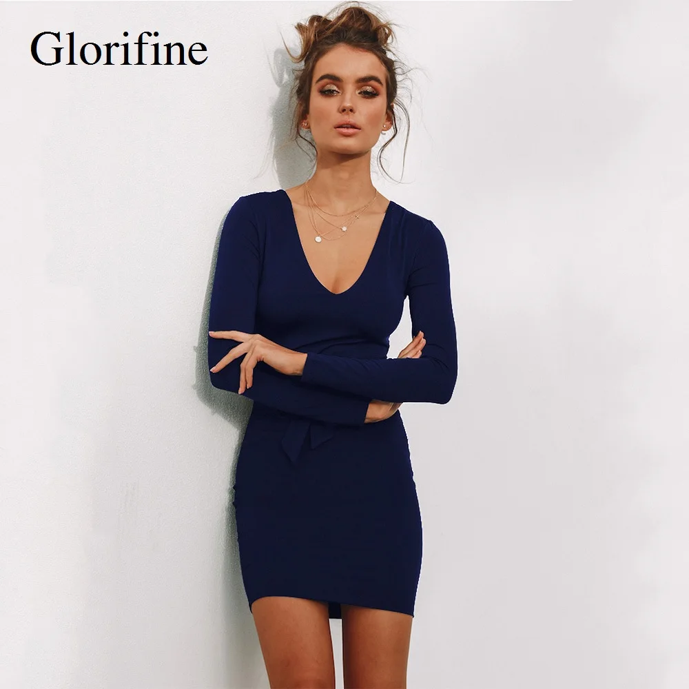 Женское облегающее платье с поясом Glorifine повседневное однотонное длинным
