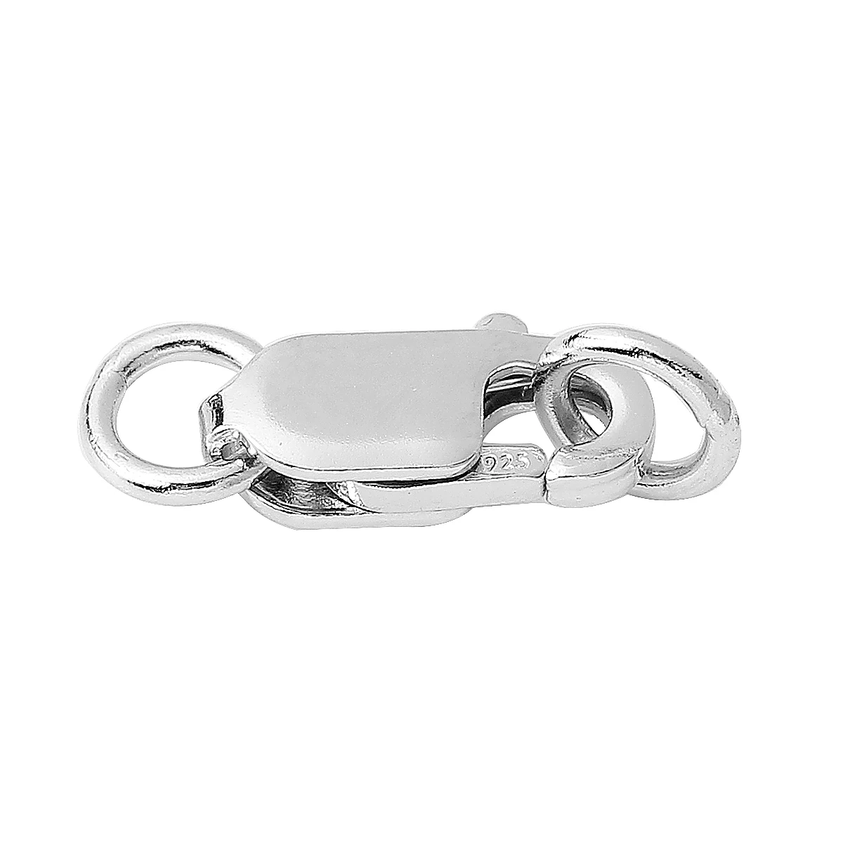 

8Seasons Sterling Silver Lobster Clasps Silver Color Rectangle W/ Closed Soldered Jump Ring DIY Making Jewelry Findings,1Piece