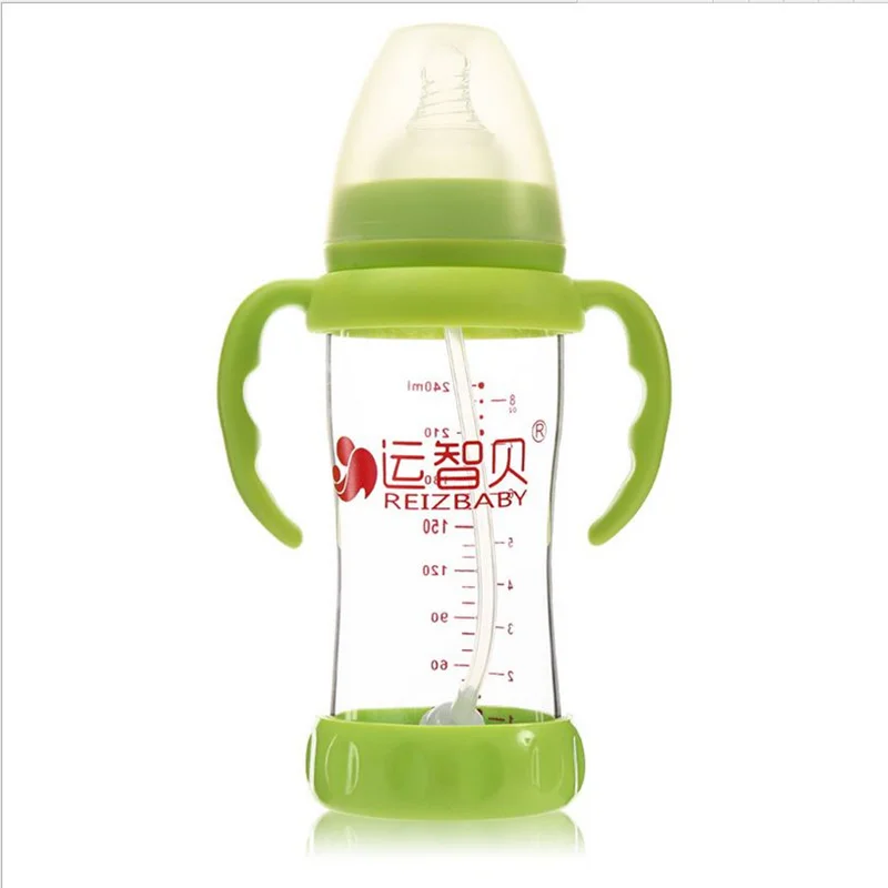 Неонатальная стеклянная бутылка с широким горлышком пылезащитным покрытием