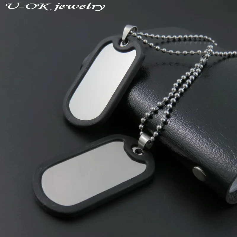 Мода 316L нержавеющая сталь пустые dogtag ожерелье кулон военная армия собака тег с