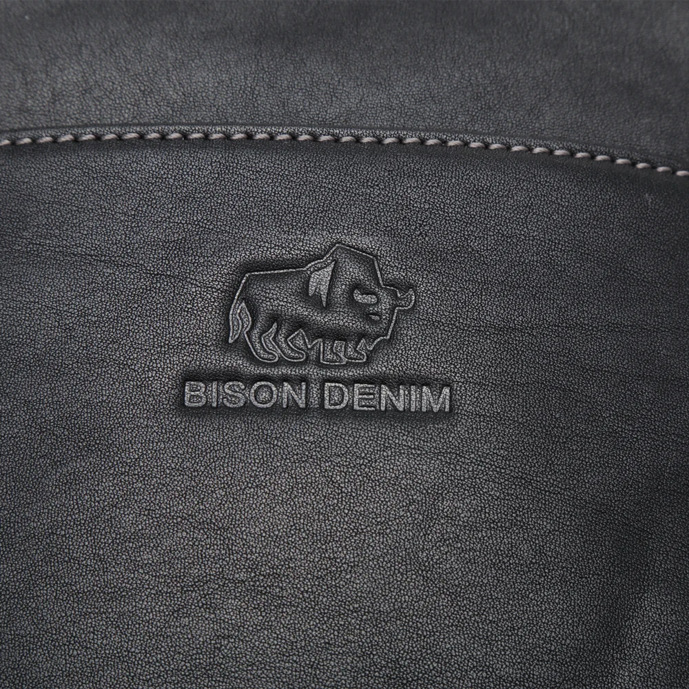 BISON DENIM роскошная мужская сумка из натуральной кожи мессенджер коровьей через