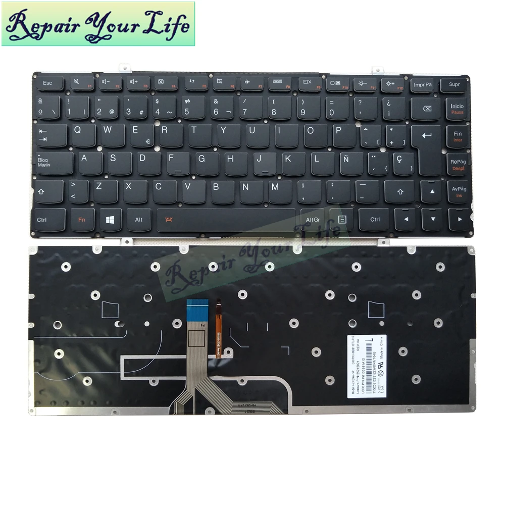 Новая испанская клавиатура для ноутбука Lenovo IdeaPad Yoga 2 Pro 13 Yoga2 Pro13-ISE SP с подсветкой