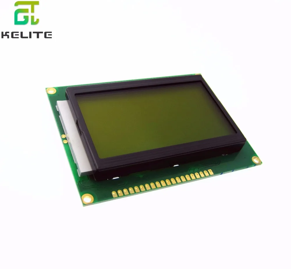 

HAILANGNIAO 128*64 128x64 DOTS LCD module 5V Yellow and green screen 12864 LCD with backlight ST7920 Parallel port