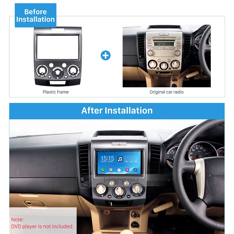 Harfey 2 Din комплект отделки панели OEM рамка для 2006 2010 Ford Everest Ranger панель автомобиля GPS